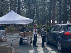 Meals being delivered at drive-up site