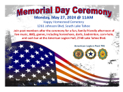 American Legion Post 795, Memorial Day Ceremony & BBQ