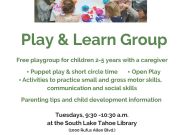 El Dorado County Community Hub 5, Play & Learn Group (ages 2-5 year olds)