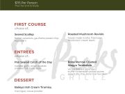 Six Peaks Grille, Christmas Day Prix Fixe