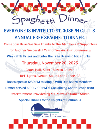 St. Joseph Community Land Trust, St. Joseph CLT's Annual Free Spaghetti Dinner