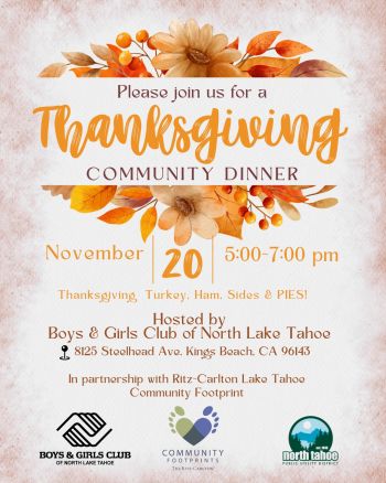 Boys & Girls Club of North Lake Tahoe, Thanksgiving Community Dinner