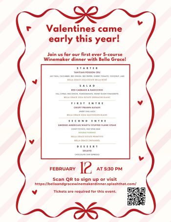 Sierra Surf Club, Winemaker Dinner with Bella Grace