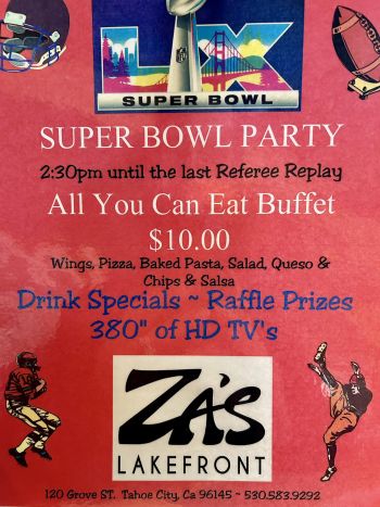 Za's Lakefront, Super Bowl Party