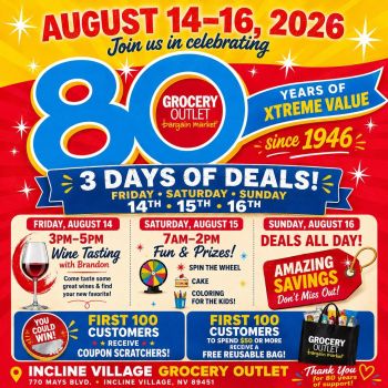 Grocery Outlet Incline Village, 80th Anniversary Celebration: 3 days of Deals
