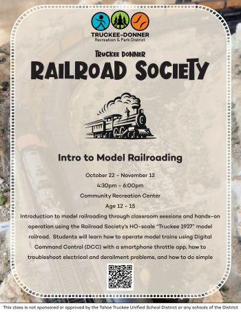 Truckee-Donner Recreation & Park District, Model Railroading Class