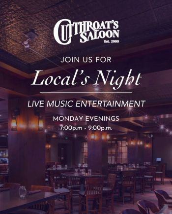 Cutthroat's Saloon, Local's Night w/ Live Music