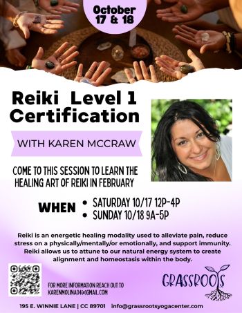 Grassroots Yoga & Fitness Center, Reiki I Certification