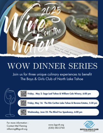 Boys & Girls Club of North Lake Tahoe, Wine on the Water Dinner Series