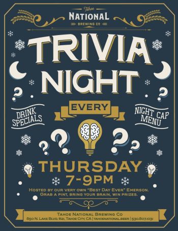 Tahoe National Brewing Co., Trivia Night