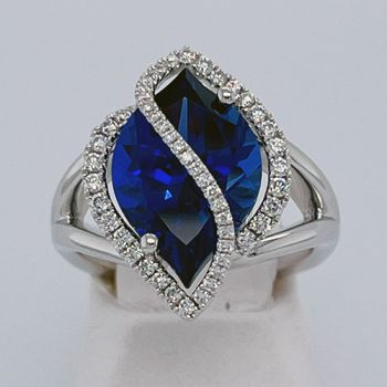 Steve Schmier's Jewelry, Custom Blue Sapphire & Diamond Ring