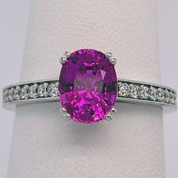 Steve Schmier's Jewelry, Custom Pink Sapphire Diamond Ring