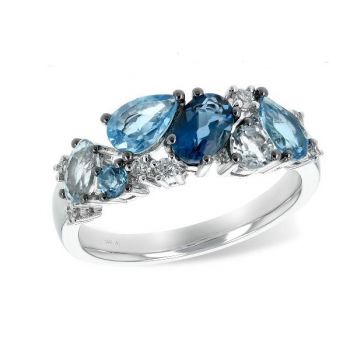 Bluestone Jewelry, Bluestone Collection Ring with Diamonds.