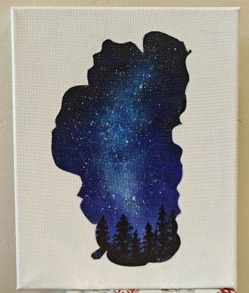 Bluestone Jewelry, "Tahoe Galaxy" Original Acrylic Painting