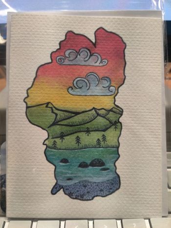 Bluestone Jewelry, Watercolor Greeting Card