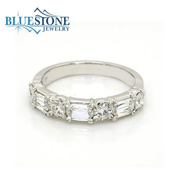 Bluestone Jewelry, 14K White Gold Fashion/Wedding Band