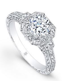 Bluestone Jewelry, Hand Engraved Engagement Ring