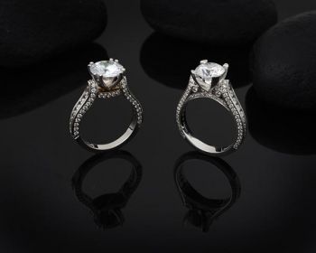 Steve Schmier's Jewelry, 3-sided Diamond Cathedral Engagement Ring