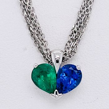 Steve Schmier's Jewelry, Custom Emerald & Tanzanite Necklace
