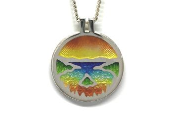 Bluestone Jewelry, Fine Silver Enamel Sunrise/Sunset Emerald Bay Pendant