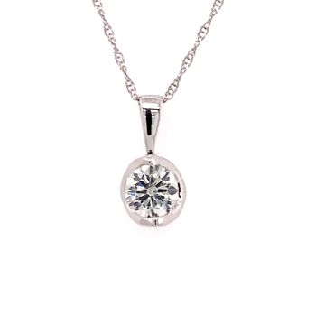 Bluestone Jewelry, 14kt White Gold Half Moon Diamond Pendant