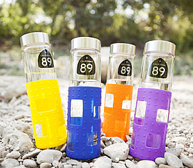 California 89, 89 Shield Glass Water Bottles