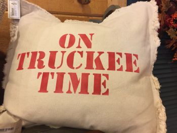 Mountain Home Center, On Truckee Time, Throw Pillow