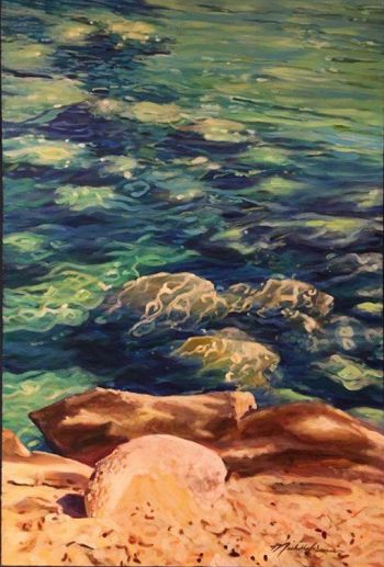 Bluestone Jewelry, "Lake Tahoe 7" Original Acrylic Painting