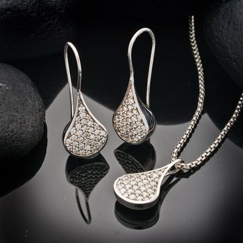 Steve Schmier's Jewelry, The Pod - Diamond Earrings and Necklace