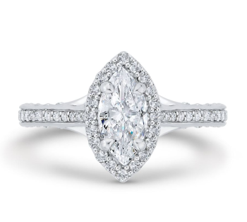 Bluestone Jewelry, 14 Karat White Gold Marquise Diamond Engagement Ring