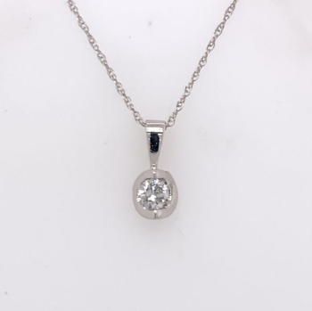Bluestone Jewelry, 14kt White Gold Half Moon Diamond Pendant