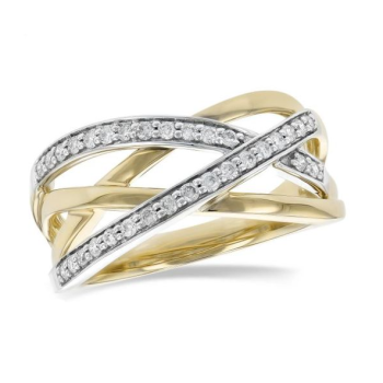 Bluestone Jewelry, 14kt Yellow Gold Ring with Diamonds