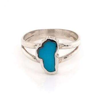 Bluestone Jewelry, Small Sterling Silver Turquoise Lake Tahoe Ring