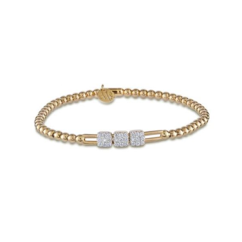 Bluestone Jewelry, 18 Karat Yellow & White Gold Diamond Stretchable Bracelet