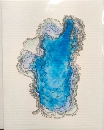 Bluestone Jewelry, Watercolor Greeting Card