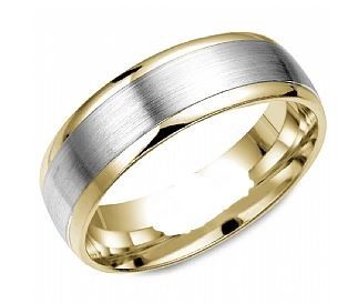 Bluestone Jewelry, White & Yellow Gold Wedding Band