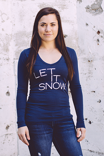 California 89, Women's Let It Snow Long Sleeve V-Neck