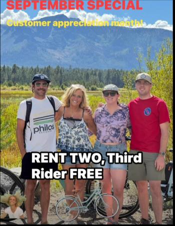 Anderson's Bicycle Rental, Customer Appreciation Month: Rent 2 Bikes, 3rd Rider Free