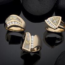 Steve Schmier's Jewelry, California Gold Bearing Quartz Ladies Rings