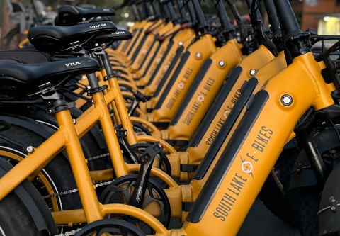 South Lake E-Bikes, Step Thru Fat Tire E-Bike Rentals