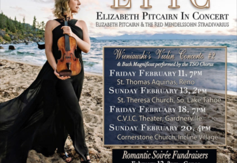 Photo of Elizabeth Pitcairn and her red violin Toccata