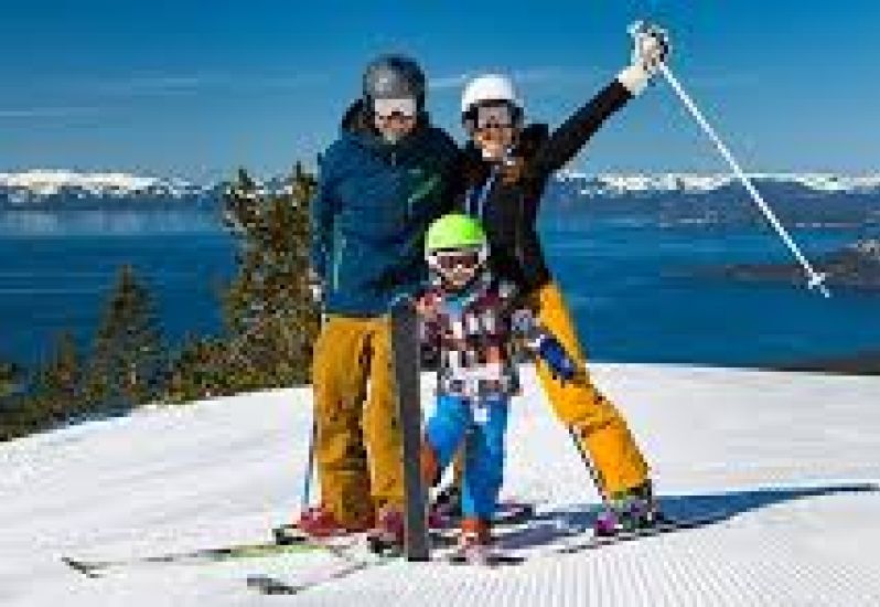 Happy Skiers at Diamond Peak Resort, Incline Village