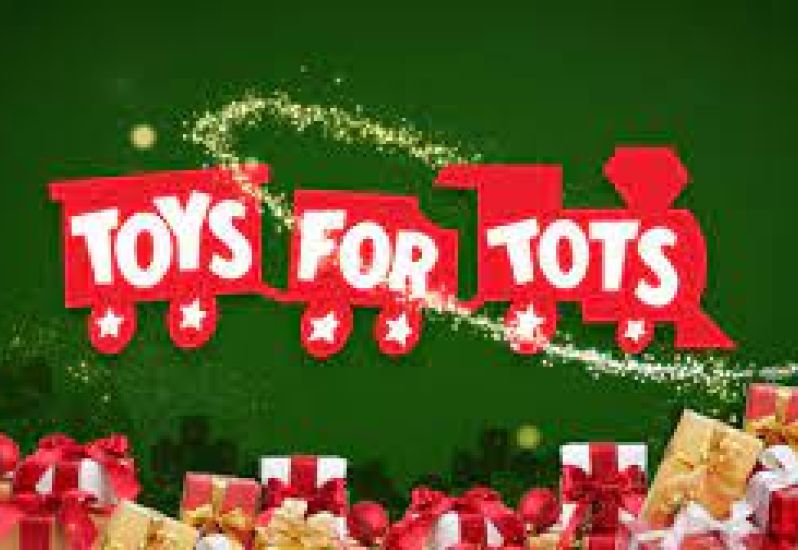 Toys for Tots logo with toys