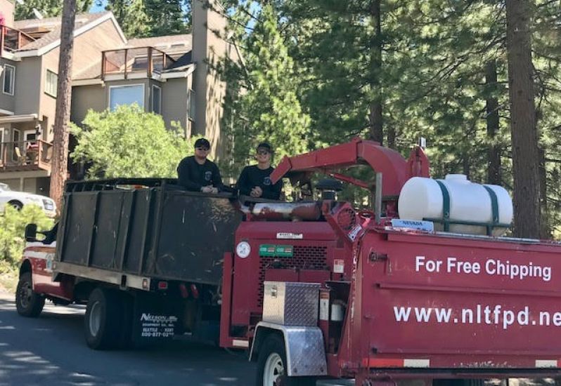 Image: north lake tahoe fire protection district chipping truck 